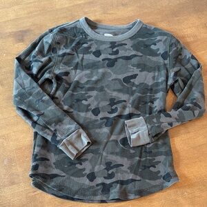Old Navy Kids Camo Long Sleeve Shirt - Gray and Black